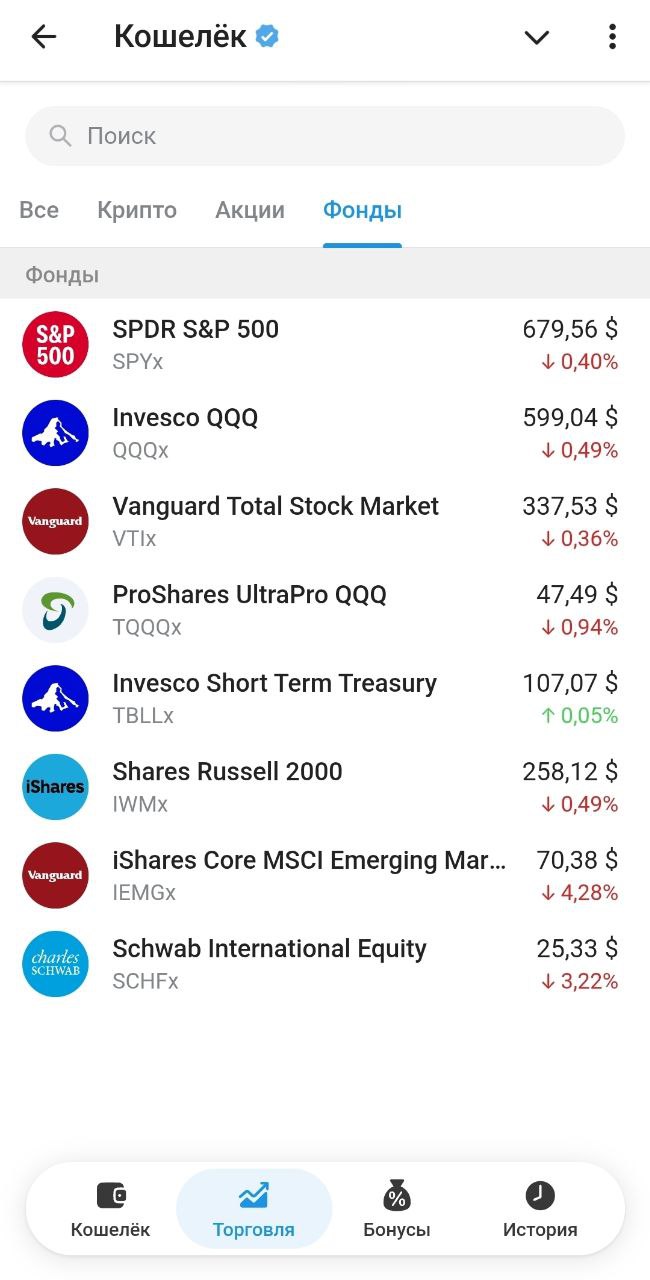 Telegram Wallet — TQQQ ETF xStock